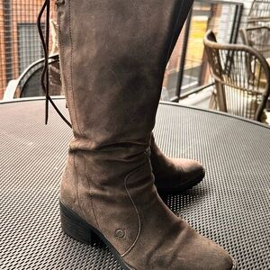 Born Brown/Gray Knee-High Suede 8.5 Boots